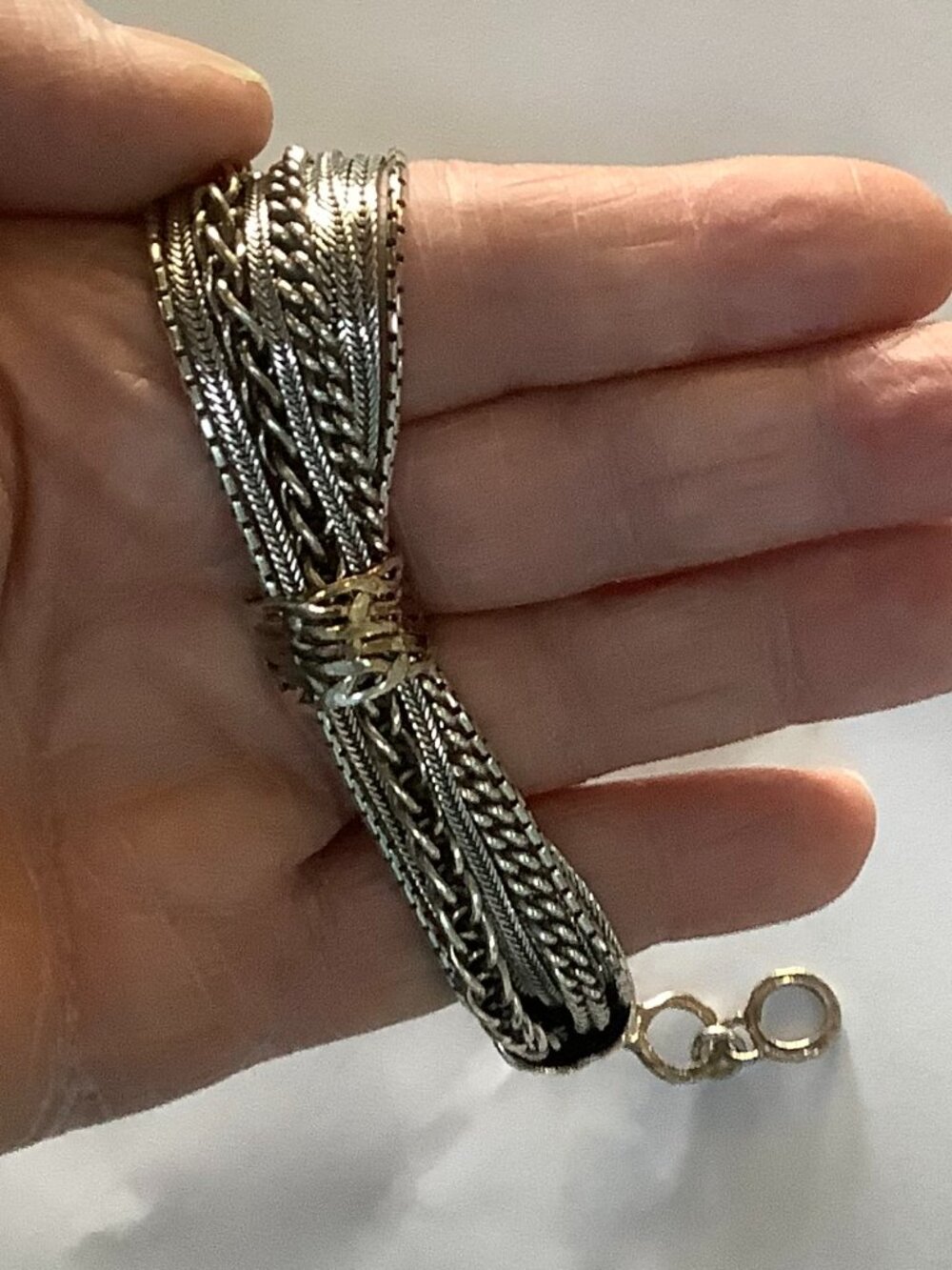 Silpada multi strand chain sterling silver 925 bracelet Talk of the Town B1702